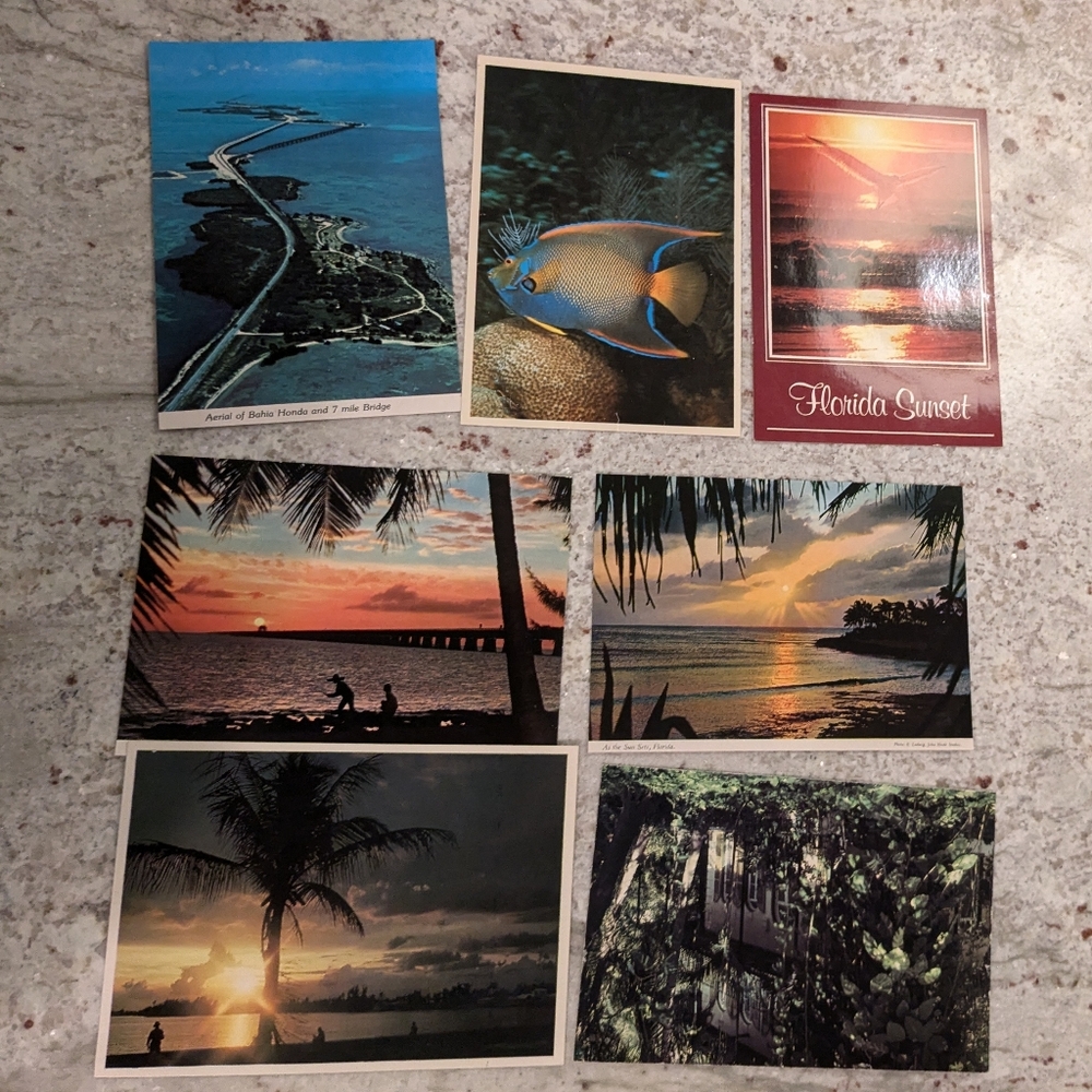 Rare VTG Seven Blank Florida Keys, Sunset & Ocean 4x6 Postcards Unused Keepsakes